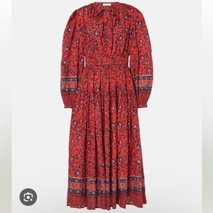 Ulla Johnson Crimson Floral Cotton-Blend Dress